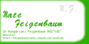 mate feigenbaum business card